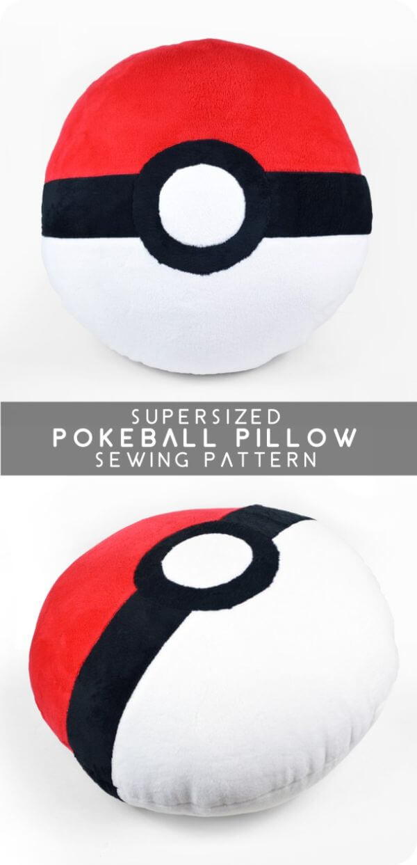 Pokémon Craft Ideas for kids Pokeball Stuffed Pillow 