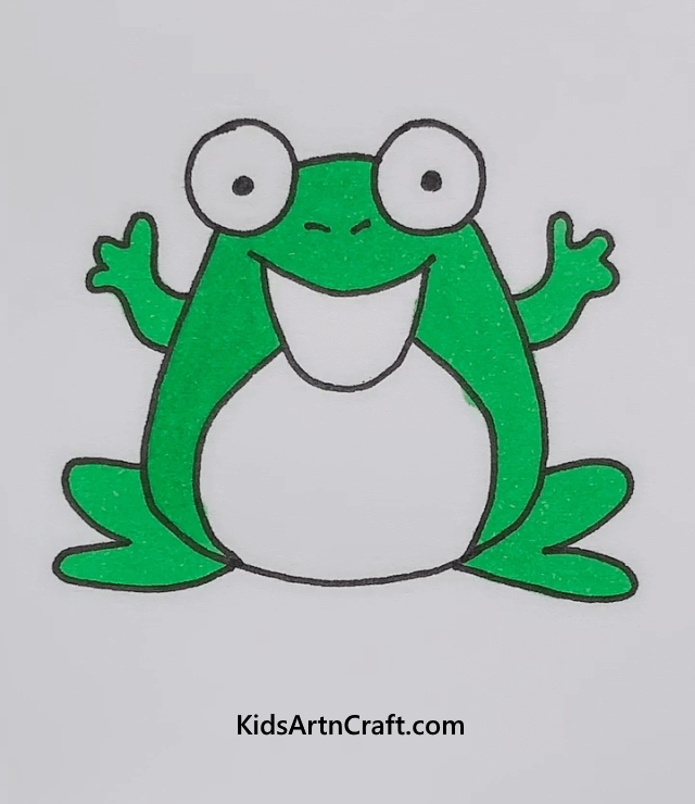 Cute Easy Drawings For kids Quirky Frog Drawing For Kids