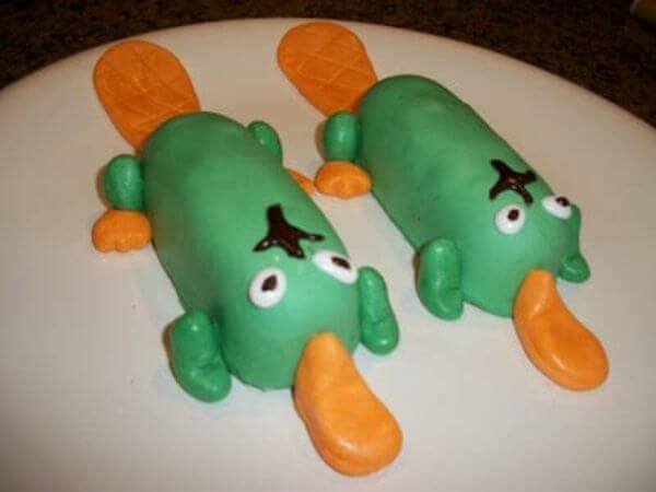 Perry The Platypus - Edible And Sweet Snack Cake Crafts For Kids 