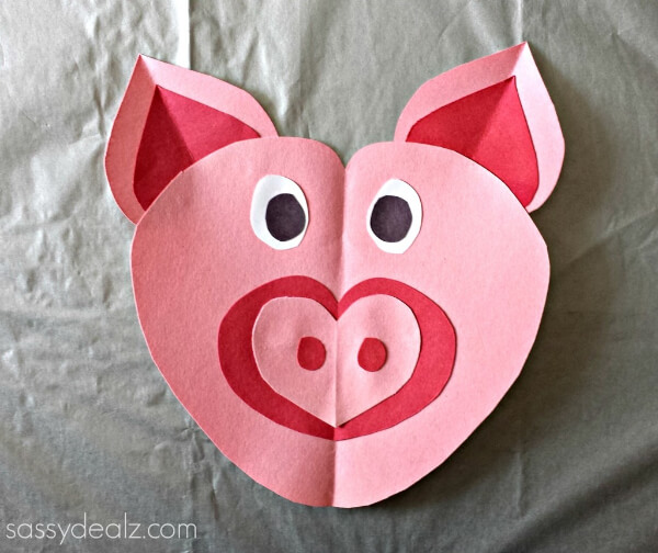 Easy Heart Pig Craft For Preschoolers