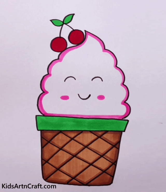 Cute Cup Cake Drawing For Kids