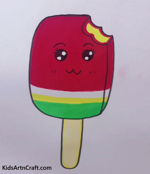 Cute IceCream Stick Drawing For Kids