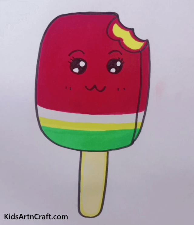 Easy Ice-Cream and Candy Drawings for Kids Colorful Popsicle Ice Cream