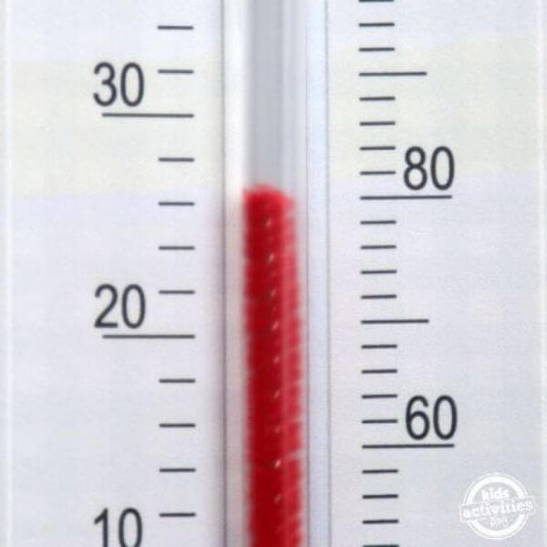 Thermometer Craft Template With Red Pipe Cleaners & Construction Paper Scientific Learning About Weather For Kids