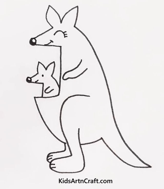 A Baby Kangaroo And Mama Kangaroo