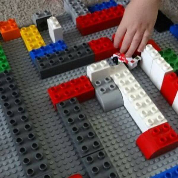 Mini Race Track Using Lego For Kids To Play