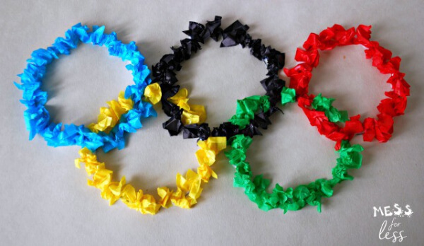 Tissue Paper Olympic Rings Craft