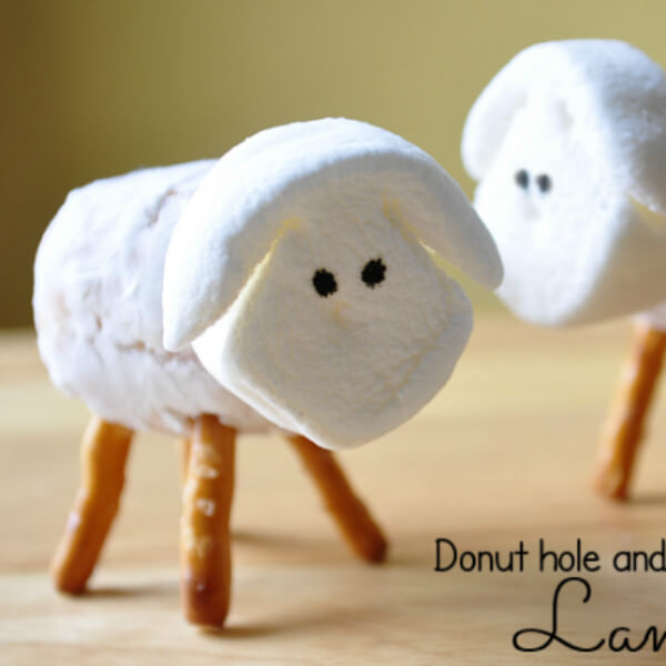 Easy Lamb Craft For Easter Using Donut Holes And Marshmallows