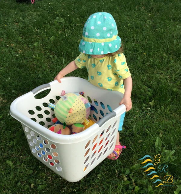 Sensory Processing Laundry Basket Push Game Activity For Outdoor