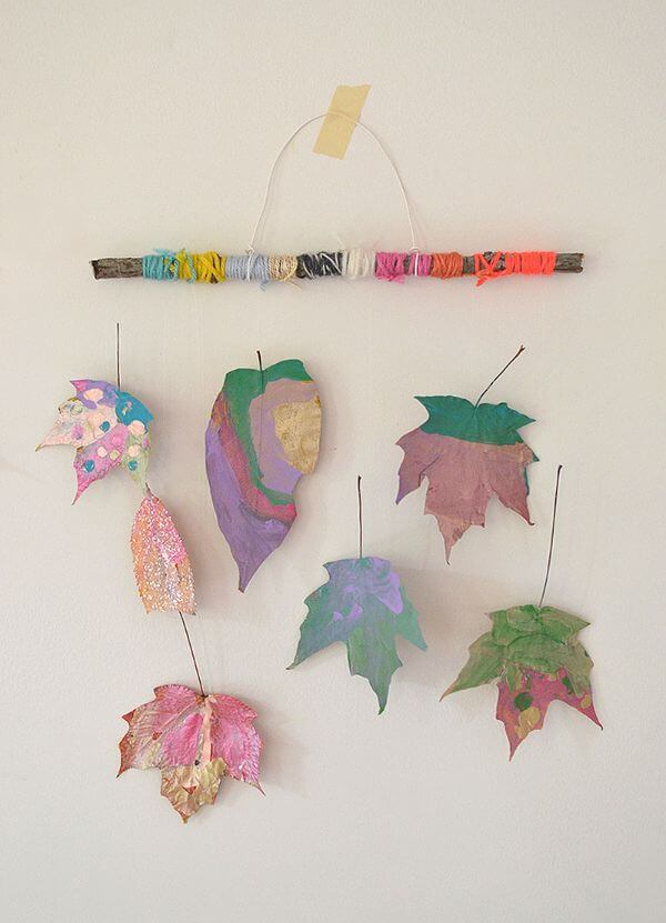 Homemade Leaf Baby Mobile Craft Ideas