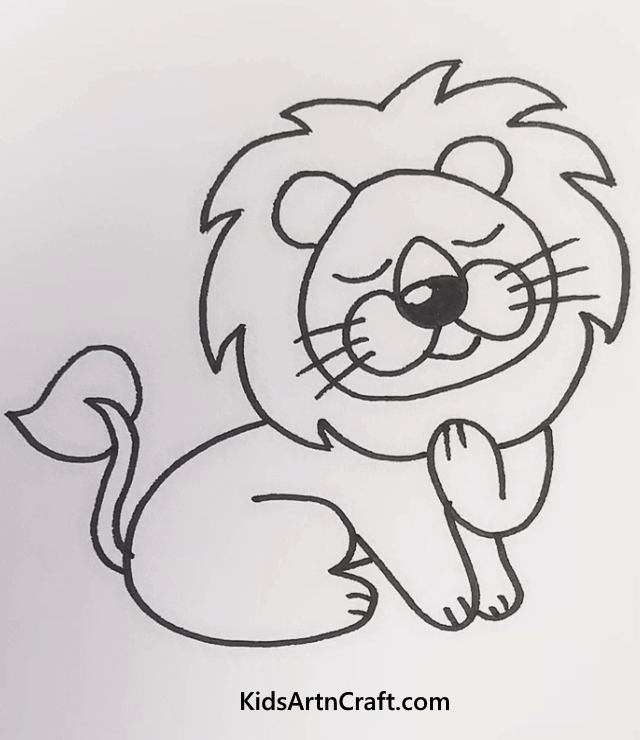 Simple Animal Drawings For Kids Lion