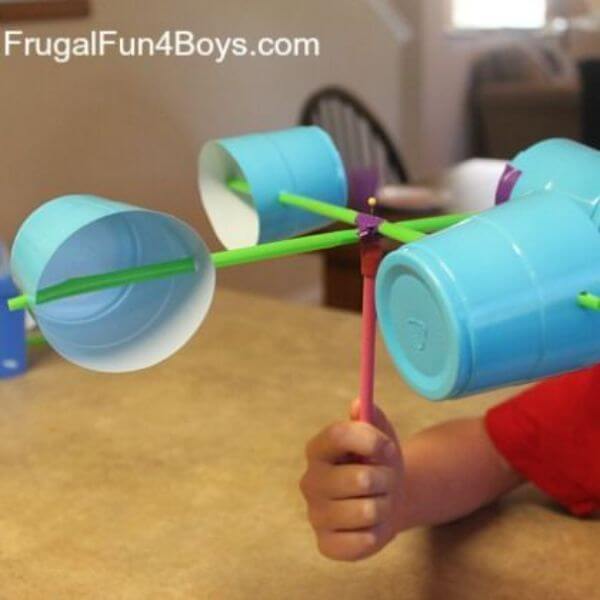 Easy To Make Anemometer Craft Project Using Paper Cup & Plastic Straw Scientific Learning About Weather For Kids