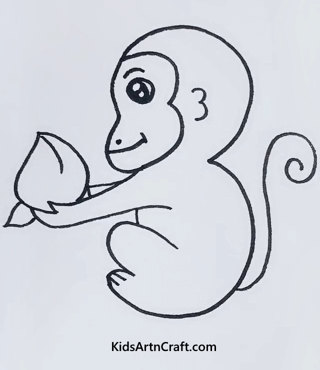 Simple Animal Drawings For Kids Monkey