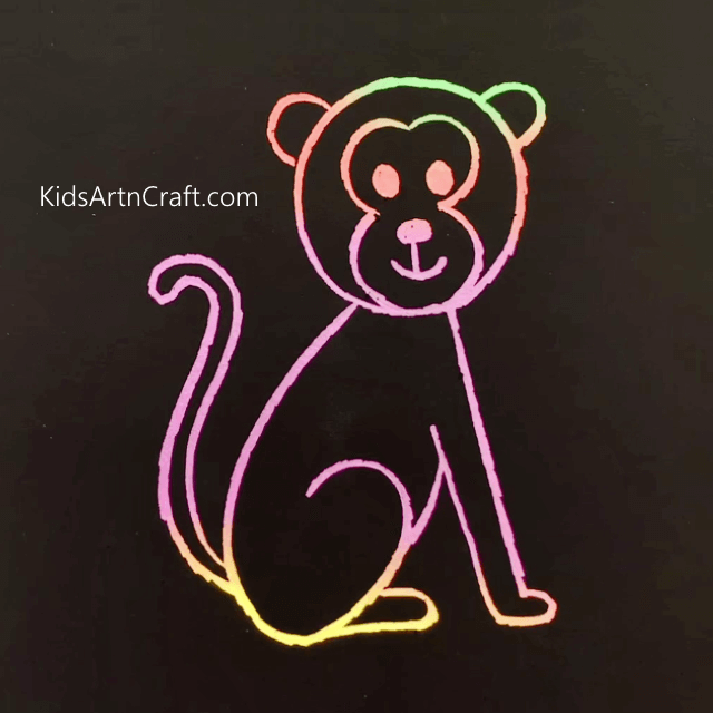 Easy Color Pencil Drawings for Kids Monkey