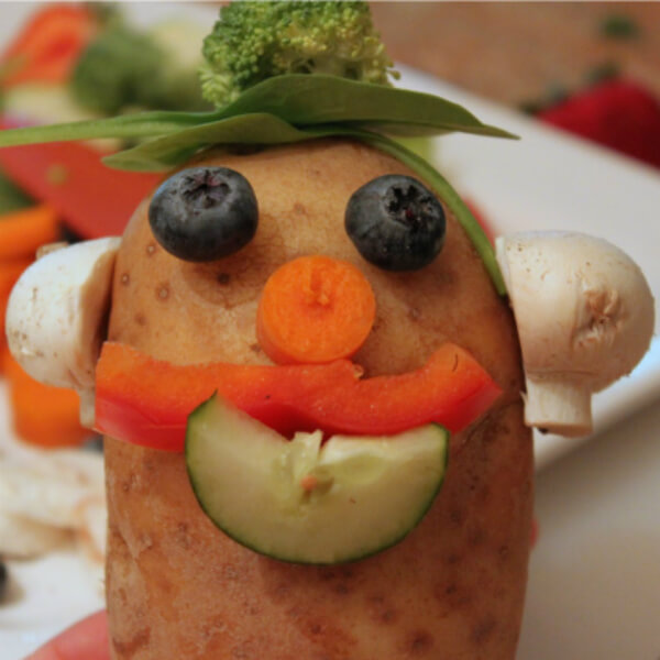 Potato Face Made With Different Vegetables