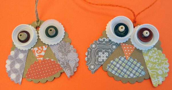 Fun To Make Owl Craft With Bottle Cap & Paper - Arts and Crafts Involving Owls For Little Ones