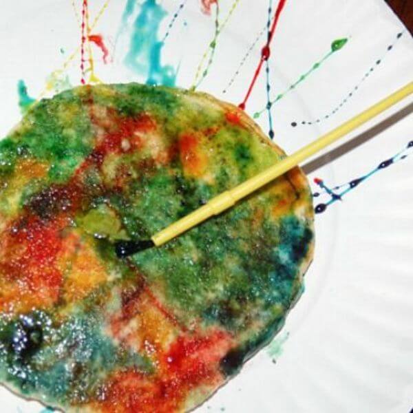 Easy Art Projects For 1-Year-Old Pancake painting