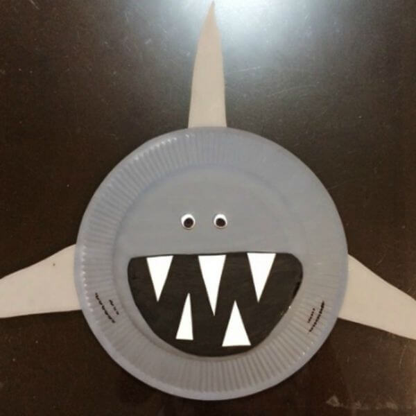Paper Plate Shark Craft at Home