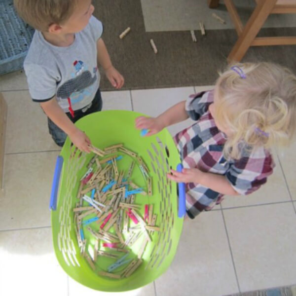 Interesting Laundry Basket Play Game Activity For Kindergartners