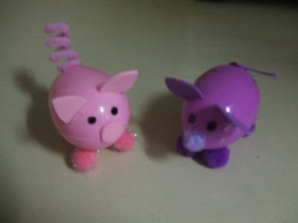 How To Make Cute Pig With Plastic Egg