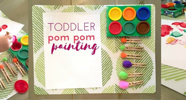 Pom Pom Painting Activities For Preschoolers