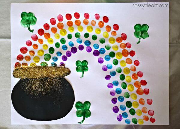 Eye Catching Crafts For Kids Magical Rainbow Pot With Finger Tips