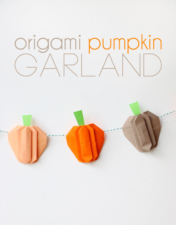 DIY Origami Pumpkin Garland Craft For Kids