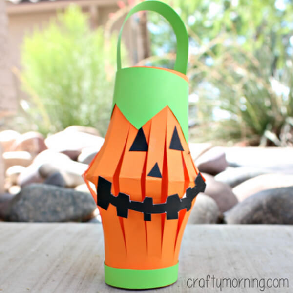 Easy & Simple Pumpkin Toilet Paper Roll Lantern Craft For Kids