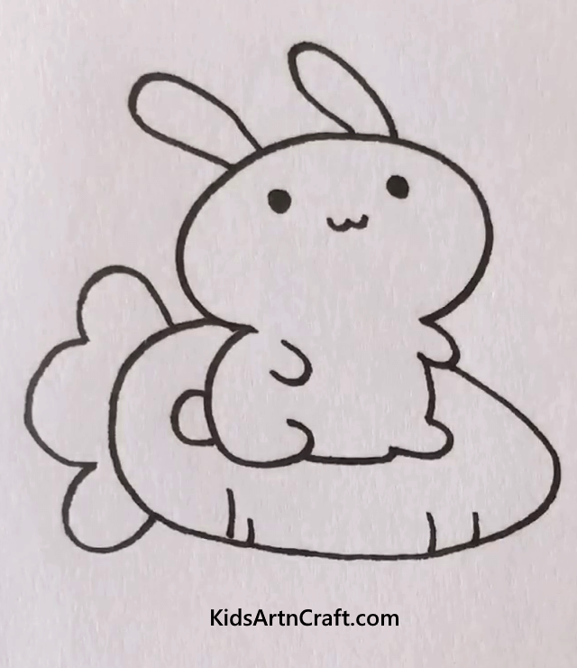 Easy Animal Drawings for Kids Little Bunny With Huge Carrot
