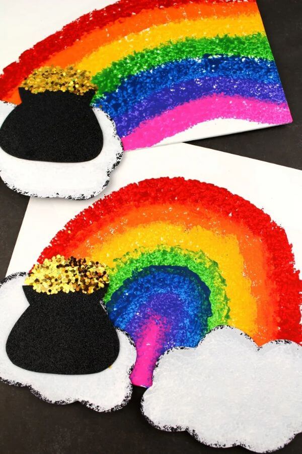 Sponge Paint Eye Catching Rainbow Crafts For Kids