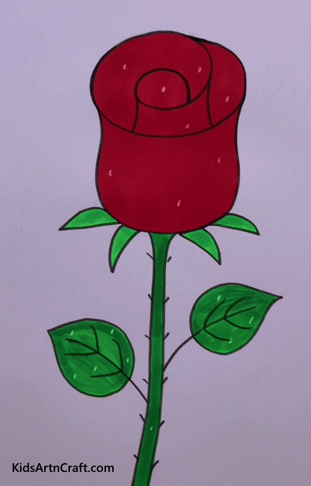 Easy Pretty Red Rose Drawing Ideas For Kids