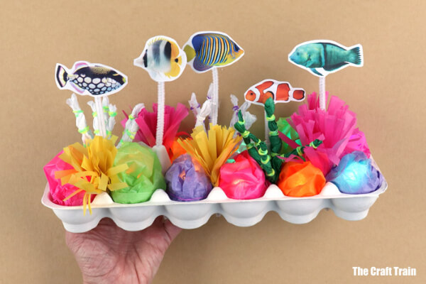  Coral Craft Ideas & Activities for Kids Egg Carton Coral Reef Sculpture