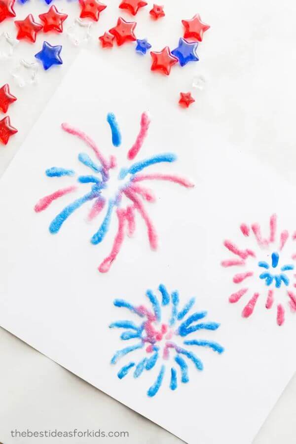 Salt Painted Snowflakes Fireworks Activity