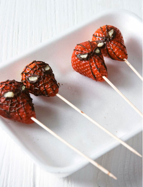 Handmade Dessert Recipe Idea Using Strawberries & Chocolate Line Super Hero Party Ideas for kids