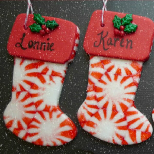 Beautiful Peppermint Stocking Ornaments For Hanging