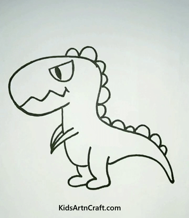 Easy To Make Animal Drawings For Kids Angry Dinosaur