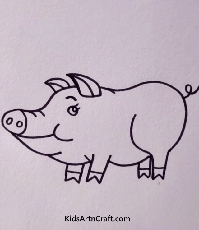 Easy Animal Drawings For Kids Cute Pig Drawing For Kids