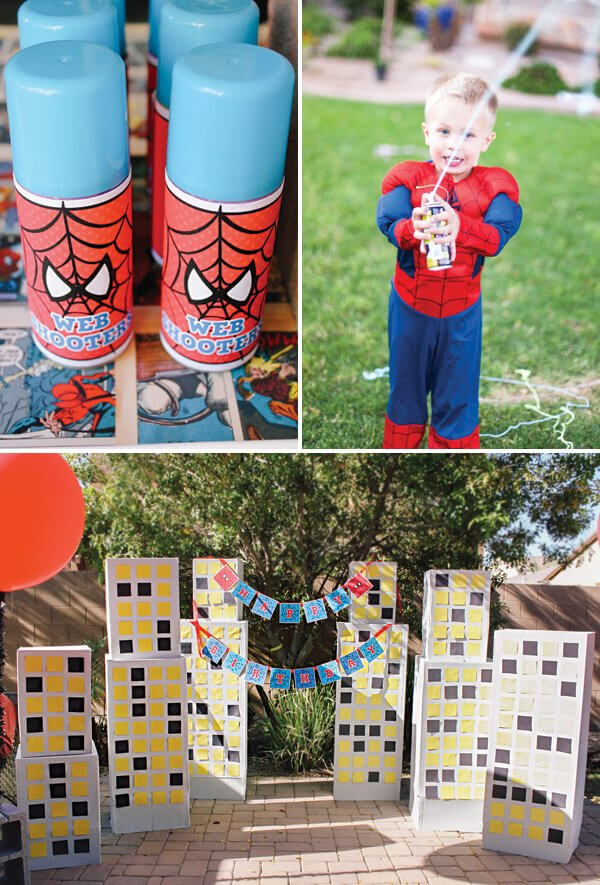 Outdoor Spiderman Birthday Party Decoration Super Hero Party Ideas for kids