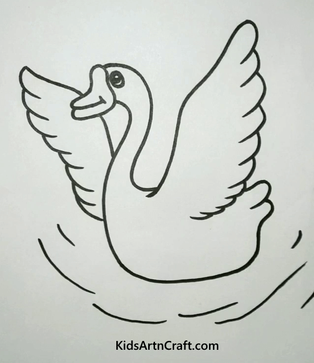 Learn to Make Easy Bird Drawings in Simple Steps Swan drawing