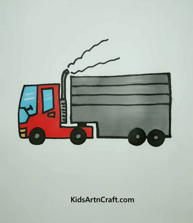 Box Truck Vehicles Drawing Ideas For Kids