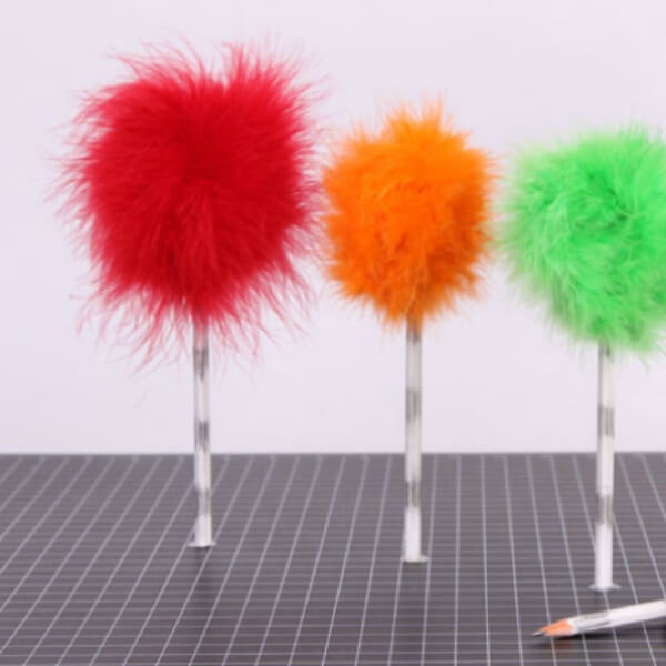 Colorful Furry Pencil Toppers For Kids
