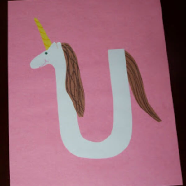 Alphabet Letter U For Unicorn Printable Craft For Toddlers