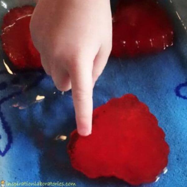 Cute Valentine Science - Frozen Vinegar Heart Art