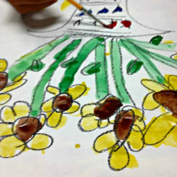 Vincent Van Gogh Inspired Activities for Kids Kindergarten Sunflower Sketch