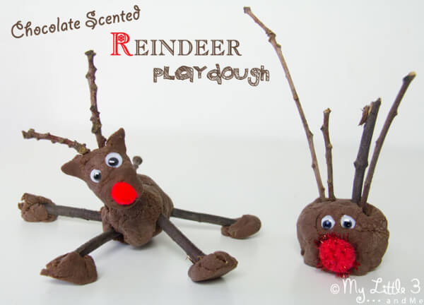 Deer Crafts & Activities for Kids Chocolate No-cook Play Dough Recipe-reindeer Play