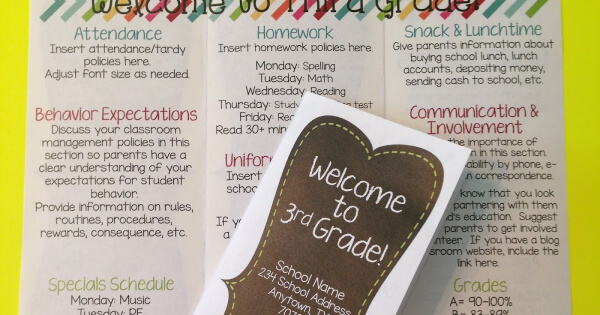 Back to School Brochure Anchor chart For Kids
