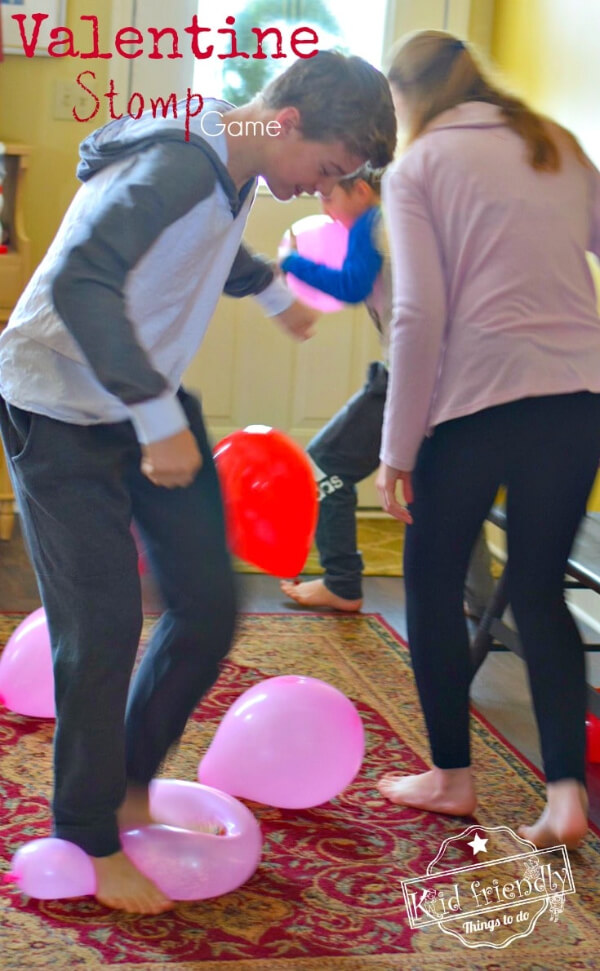 Valentine Balloon Stomp Party Game For Adults