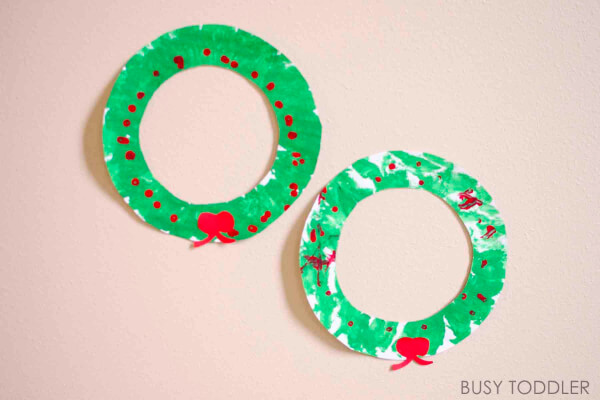 Sponge Painting Ideas for Christmas Easy Christmas Wreath Activities For Kids