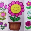 Colorful Drawings of Flowers, Plants & More