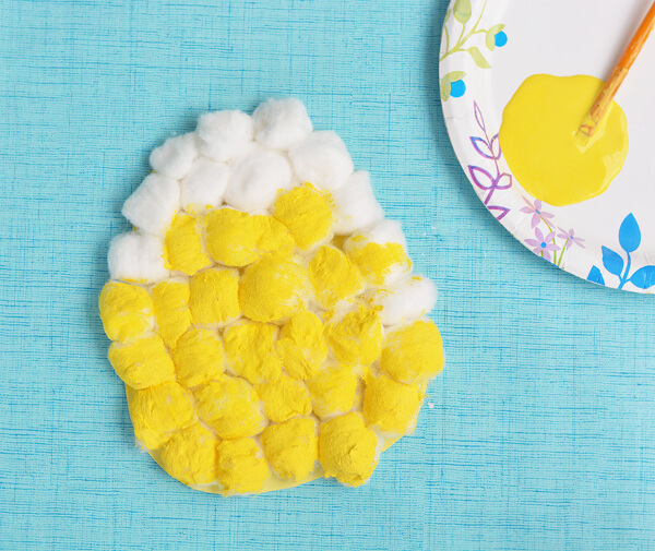 Cotton Ball Chick Craft For Kids